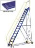 Steel Rolling Warehouse Ladders - Grip Strut Steps, 20" Top Step