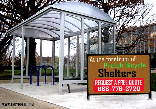 Prefab Bicycle Shelter Design, Installation & Sale Made 100% In The USA