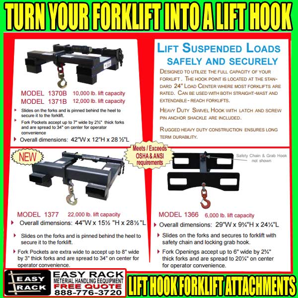 Extra Heavy Duty Lift Hooks For Sale