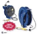 EZ-Coil Spring Driven Power Cord Reels-Incan Caged Drop Light-16