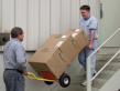 Stair Hand Truck Dolly (Four Handles). These ergonomic equipment transports feature a unique design with tandem triple-wheel assemblies that make it easy to move up and down the stairs.
