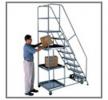 24" Powered Shelf Ladders w/Grip Strut Tread - All Welded
